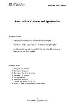 Punctuation: Commas and Apostrophes