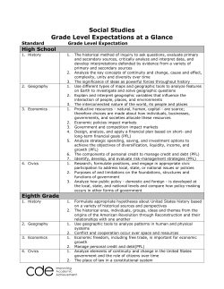Grade Level Expectations in Social Studies