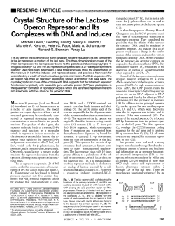 Crystal Structure of the Lactose Operon