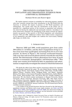 potato`s contribution to population and urbanization