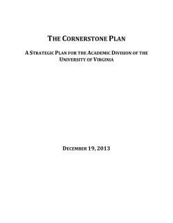 THE CORNERSTONE PLAN - University of Virginia