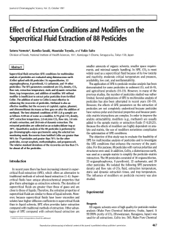 Effect of Extraction Conditions and Modifiers on the Supercritical