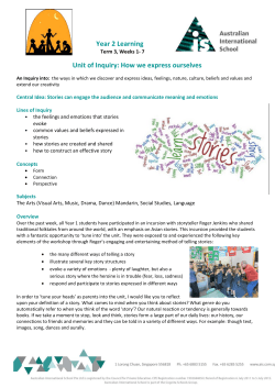 Year 2 Learning Unit of Inquiry: How we express ourselves