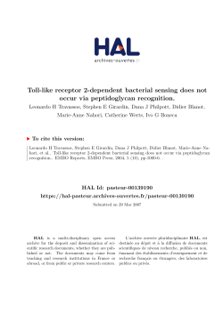Toll-like receptor 2-dependent bacterial sensing does not occur via