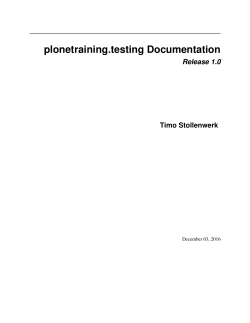 plonetraining.testing Documentation