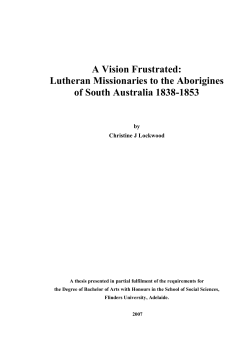 Christine Lockwood: History Honours Thesis Presentation