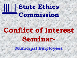 State Ethics Commission Conflict of Interest Law: Gifts