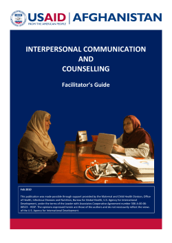 INTERPERSONAL COMMUNICATION AND COUNSELLING