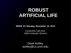 robust artificial life