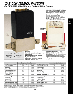 Gas Conversion Reference for For FMA Series : Gas Conversion