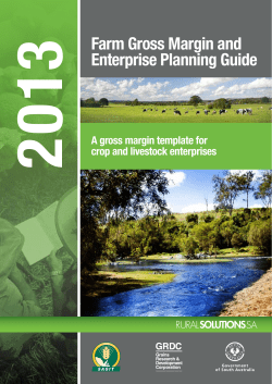 Farm Gross Margin and Enterprise Planning Guide 2013