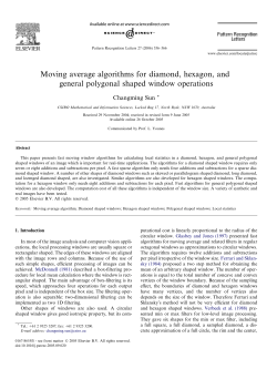 Moving average algorithms for diamond, hexagon, and general
