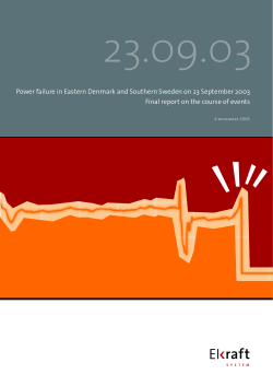 Power failure in Eastern Denmark and Southern Sweden on 23