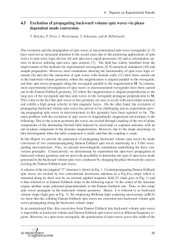 4.5 Excitation of propagating backward volume spin waves via