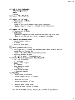 Molar Mass - Hicksville Public Schools