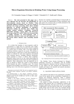 Micro-Organisms Detection in Drinking Water Using