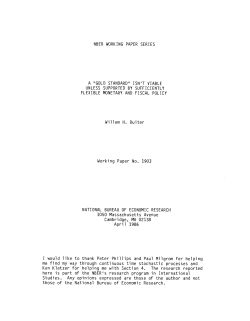 NBER WORKING PAPER SERIES A "GOLD STANDARD" ISN`T