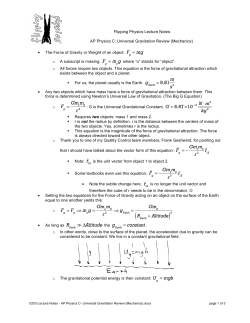 0203 Lecture Notes - AP Physics C- Universal Gravitation Review
