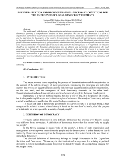 DECENTRALIZATION AND DECONCETRATION