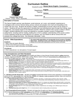 Honors Senior English Fall - Litchfield School District