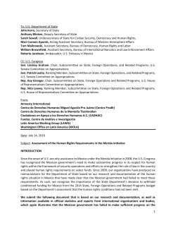 Assessment of the Human Rights Requirements in the Merida Initiative