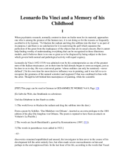Leonardo Da Vinci and a Memory of his Childhood