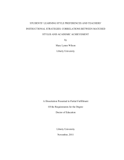 Students` Learning Style Preferences and Teachers` Instructional