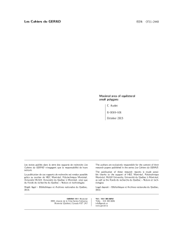 Les Cahiers du GERAD