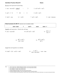 Identities Practice Sheet#1