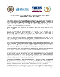 F JOINT DECLARATION ON FREEDOM OF EXPRESSION AND