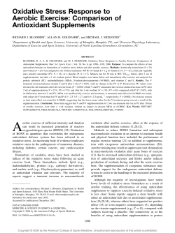 Oxidative Stress Response to Aerobic Exercise