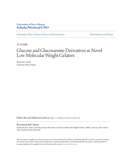 Glucose and Glucosamine Derivatives as Novel Low Molecular