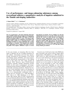 Use of performance and imageenhancing substances among