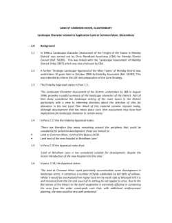 LAND AT COMMON MOOR, GLASTONBURY Landscape Character