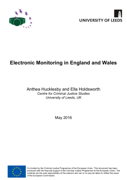 The use of Electronic Monitoring in England and Wales