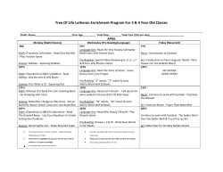 3/4`s Enrichment Class - Tree of Life Lutheran Preschool