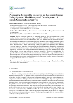 Pioneering Renewable Energy in an Economic Energy Policy