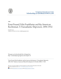 Ernst Freund, Felix Frankfurter and the American Rechtsstaat: A