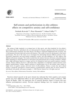Self-esteem and perfectionism in elite athletes: Effects on