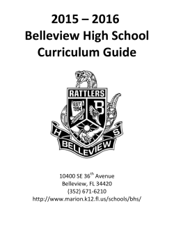 2015 &ndash; 2016 Belleview High School Curriculum Guide