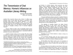 The Transmission of Oral - Sydney Open Journals online