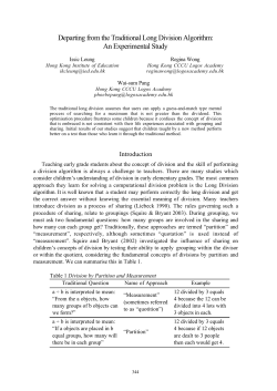 Departing from the Traditional Long Division