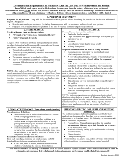 Documentation Requirements to Withdraw After the Last Day to