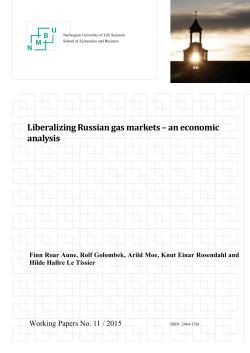 Liberalizing Russian gas markets &ndash; an economic analysis