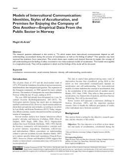 Models of Intercultural Communication: Identities, Styles of