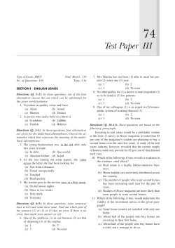 Test Paper III
