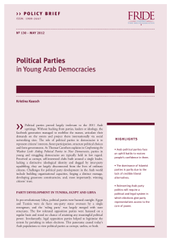 Political Parties in Young Arab Democracies