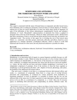 SEMIWORDS AND AFFIXOIDS: THE TERRITORY BETWEEN