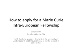 How to apply for a Marie Curie Individual Fellowship