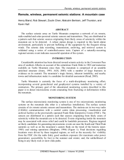Remote, wireless, permanent seismic stations: A mountain